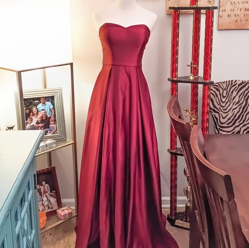 Removable Straps Strapless Sweetheart Ball Gown Formal Dress Prom A-Line 3 - Picture 3 of 6